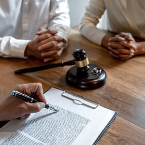 A lawyer and client signing a contract, symbolizing legal separation guidance in Douglas County, Nebraska